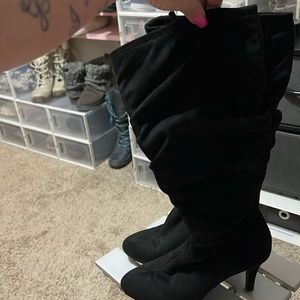 Calf high black boots size 8.5